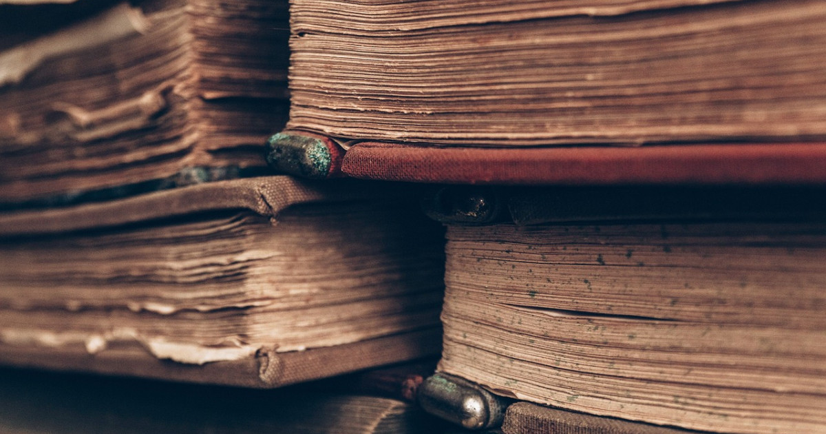 old book collection leather binding